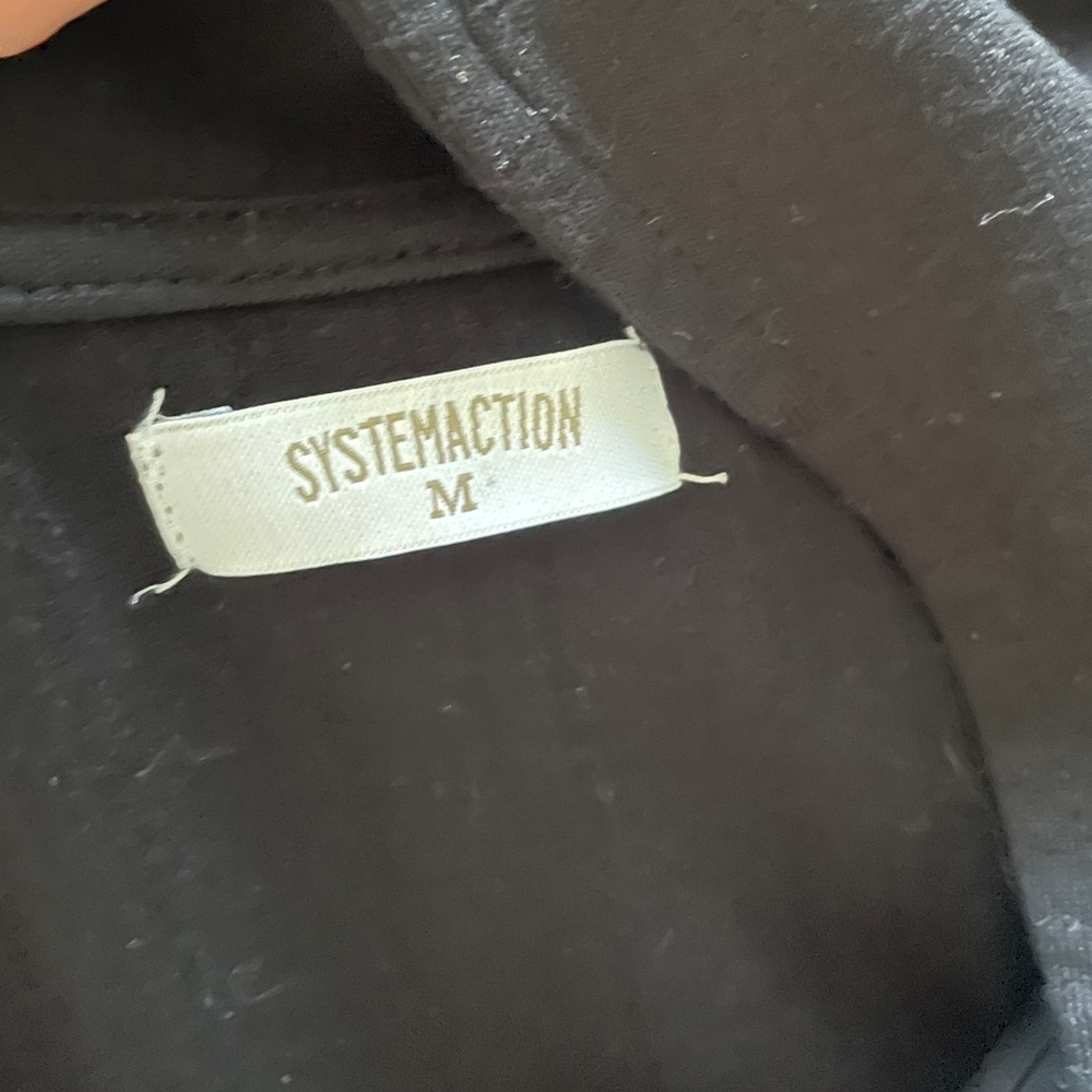 Systemaction Ribbed Button Down Dress Black (Small) - Picture 3 of 4
